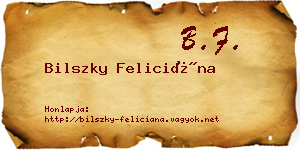 Bilszky Feliciána névjegykártya